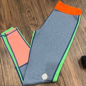 Stio Kids Leggings in Blue, Green, and Orange